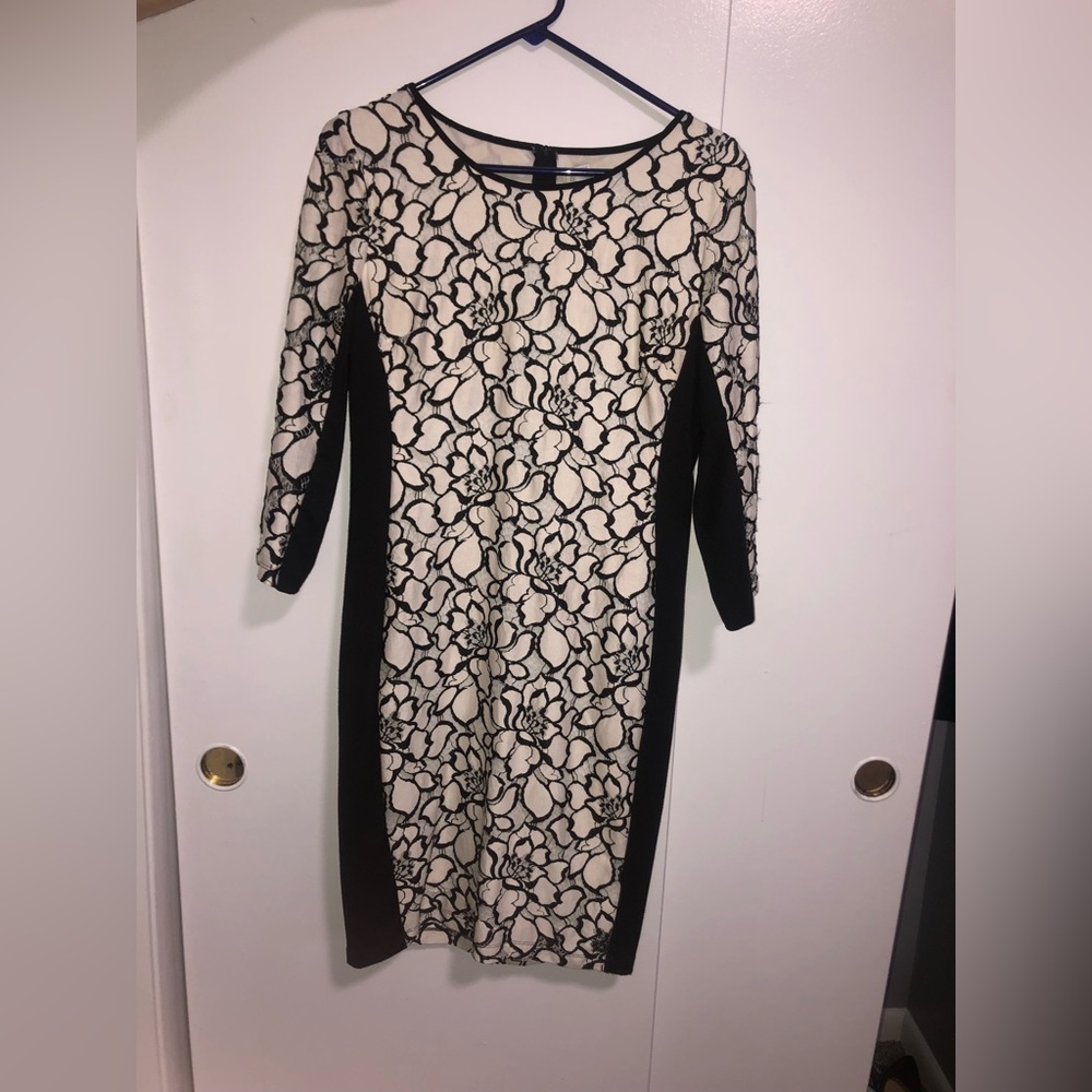 Black and white midi dress